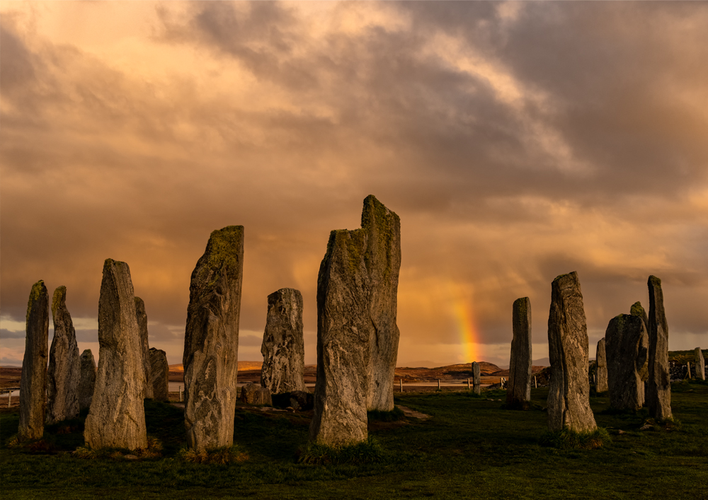 Calanais Standing Stones rainbow