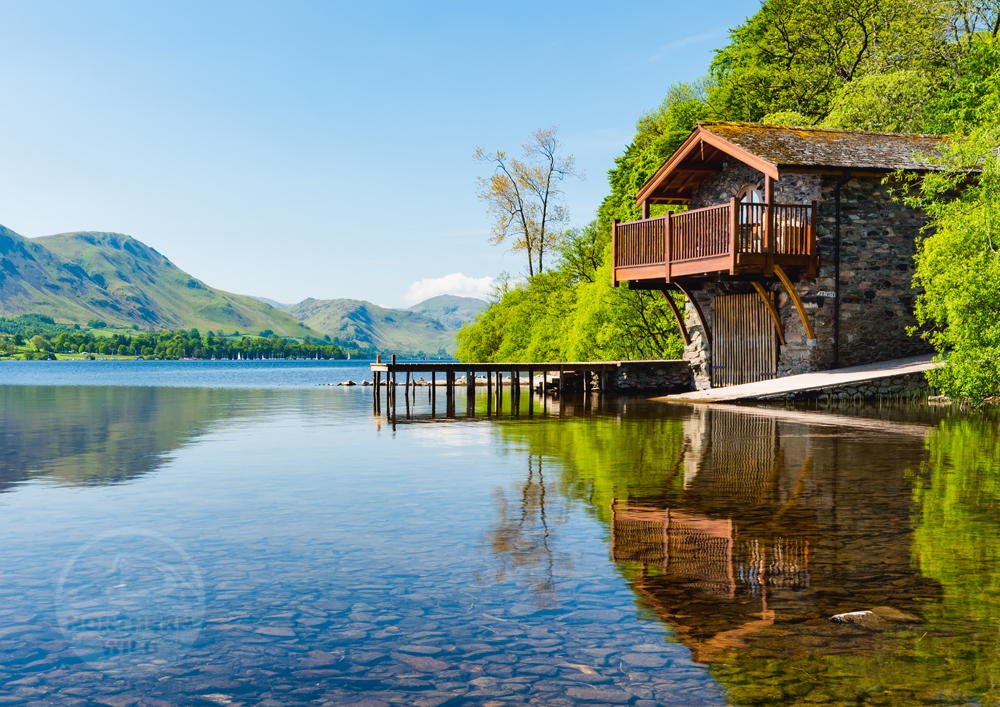 Lake District Landscape Photography, Ullswater Boathouse, Pooley bridge, Cumbria, England. Landscape Photo. Mounted print. Wall Art.