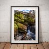 Lake District Landscape Photo showing a rustic old mill in the Borrowdale valley from a moss covered stream