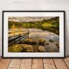 Lake District Photography, Loughrigg Tarn, Langdale Pikes, Sunrise, light, Nature, Autumn Trees, England. Landscape Photo. Home Decor, Art