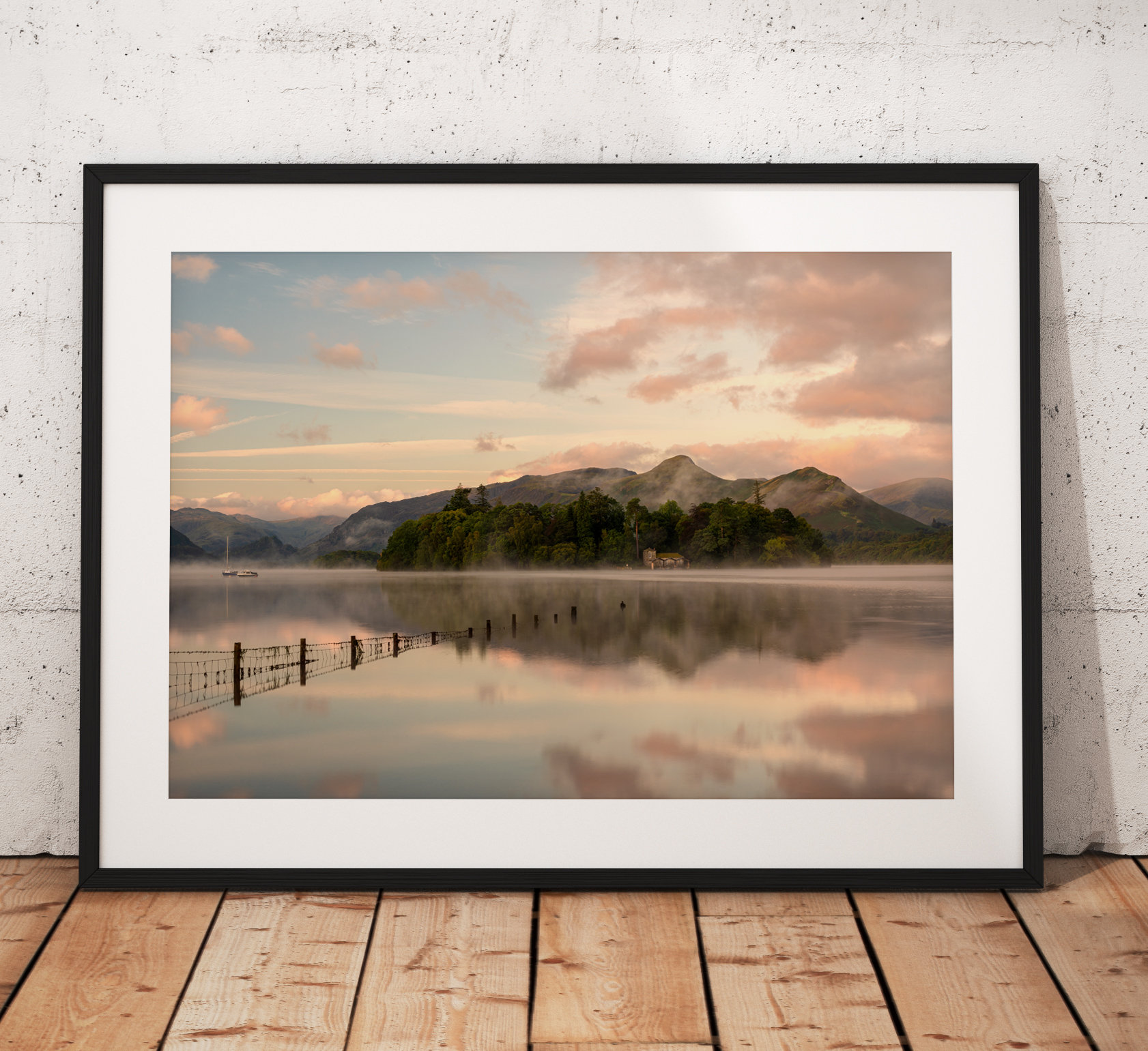 Northern Wild Landscape Photography - Lake District Photography showing a misty sunrise over Derwentwater with Derwent Isle emerging from the mist. From Crow park in Keswick, UK