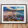 Northumberland Landscape Photography, Bamburgh Castle , Beach,  England. Landscape Photo. Mounted print. Wall Art.