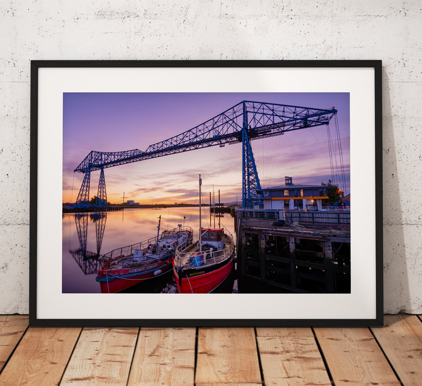 Photo of the Middlesbrough Transporter Bridge at Sunrise. Teesside,  North East England. Wall Art, Fine Art Photography