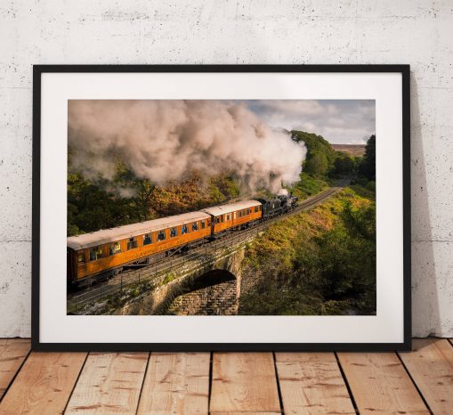 Railway photography, Steam Train, Pullman, North York Moors, Autumn, Countryside, Vintage, Retro, England, Wall art print