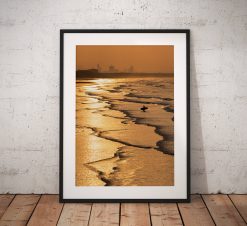 Saltburn Landscape Photography, Surfer, Golden, Beach. Sunset. coast, Seaside, North York Moors, England. Landscape Photo. Wall Art.
