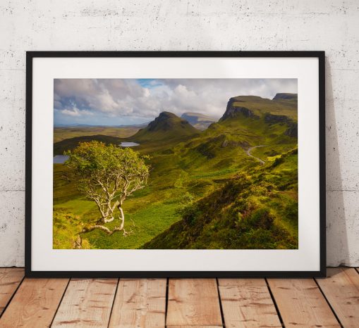 Scotland Landscape photography, Isle of Skye, Quiraing, Highlands, Scottish, Mountain, Tree, Nature, Countryside, Summer,  Wall Art