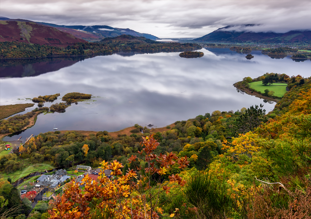 Lake District Landscape Photography, Derwentwater, Catbells, Cumbria, Autumn, England. Landscape Photo. Mounted print. sunrise.
